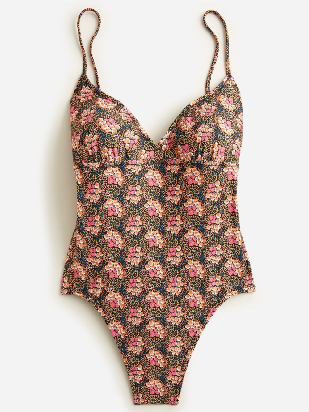 J Crew Strappy-Back Plunge One Piece Swimsuit in Ratti® Prism Floral Size 16 - Picture 3 of 8